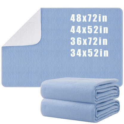Bed Pads 2 Pack - Heavy Absorbency Reusable Incontinence Mattress Protector for Adults, Elderly & Pets