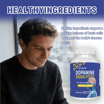 Magnesium Glycinate Brain & Sleep Capsules, Dopamine Support Nootropic Formula, Focus Mental Clarity Mood & Restorative Sleep