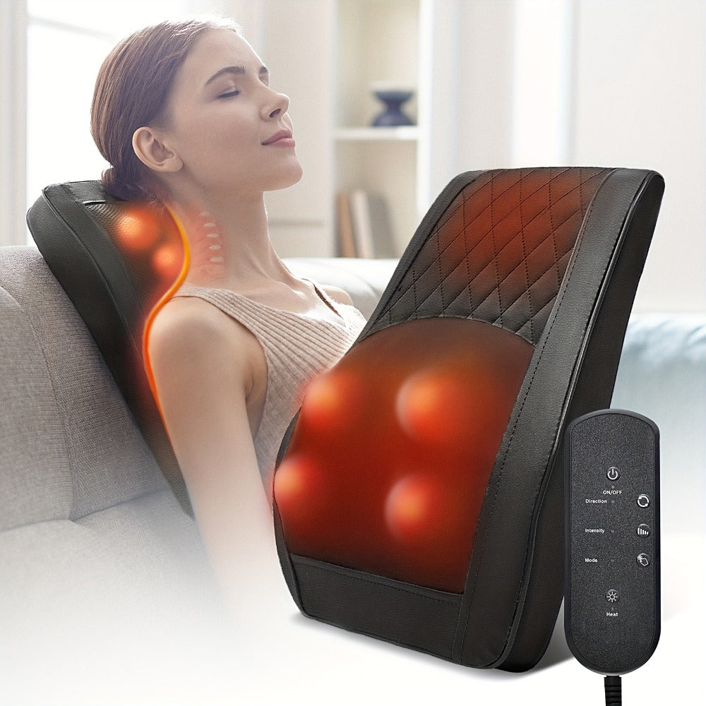 Neck Massager Pillow Heated Acupressure Electric Deep Tissue Kneading for Neck Shoulder Back Leg Relaxation Gift for Mom Dad Women Men