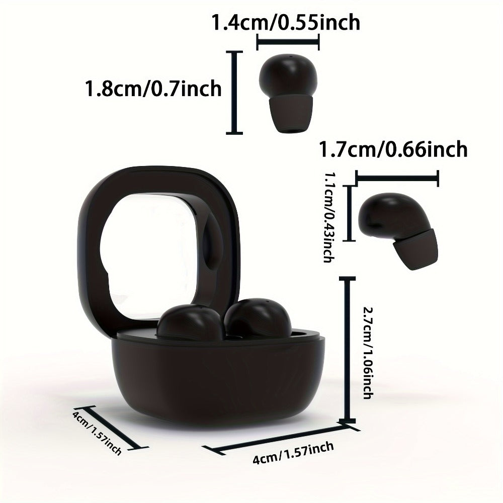 Wireless Earbuds Mini In-Ear Set with Compact Charging Case and Black, Khaki or White Color Choices