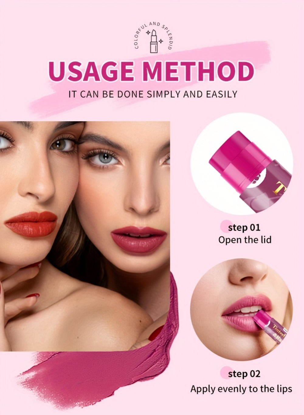 MISS FACTOR 30-Piece Tinted Lip Balm Set with Capped Tubes Organized into Six Color Groups