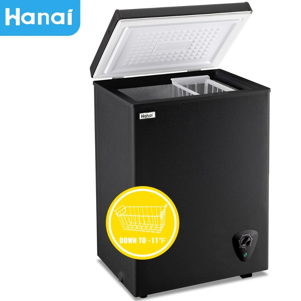 Chest Freezer, Compact Mini Deep Freezer with 7-Level Temperature Control (-11.2°F to 50°F), Low Noise R600a Compressor