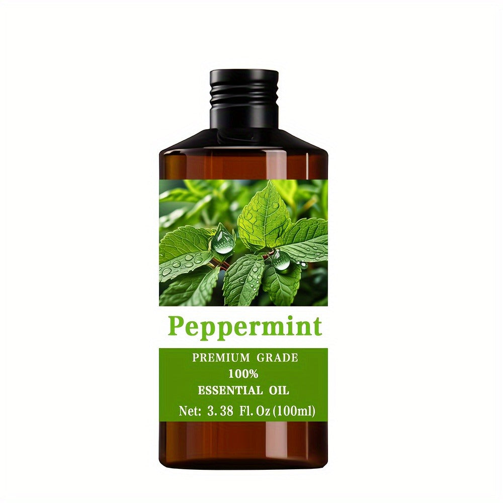 Essential Oil for Diffuser, Peppermint Cool Minty Aroma in 100ml Bottle for Diluted Topical, Diffuser and Massage Use