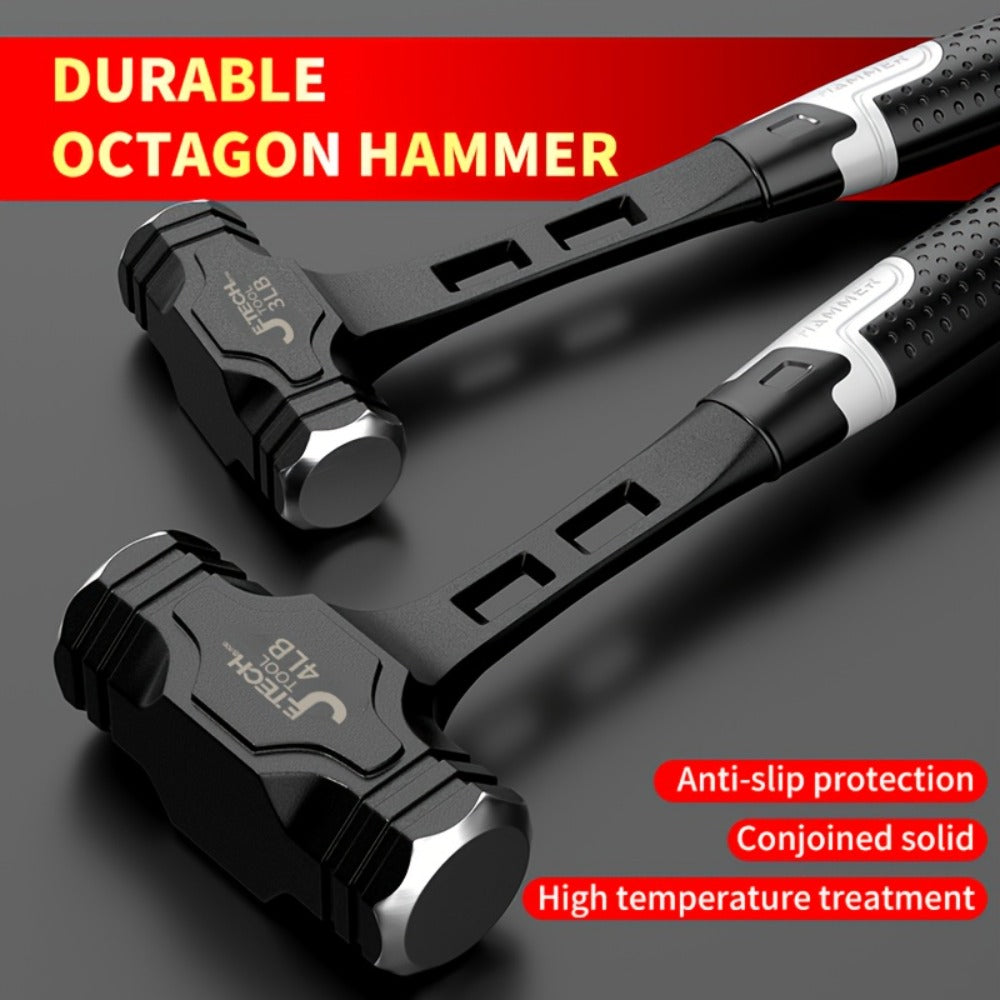 Octagonal Hammer High Carbon Steel Sledge Hammer with Grip Handle for Entryways, Bedrooms and Living Spaces