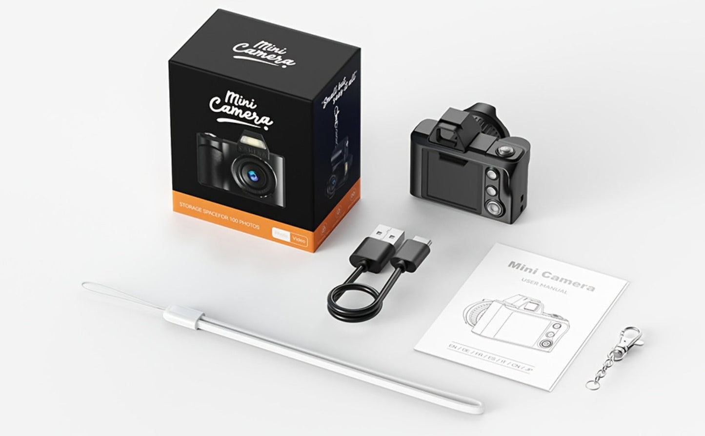 1080P Mini Keychain Camera with 64GB Memory Card, Compact Thumb-Sized Portable Camcorder, Micro Hidden Recorder