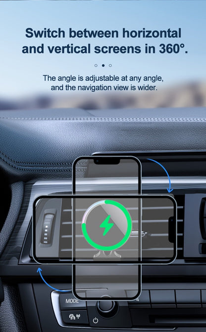Wireless Car Charger with USB-C Adapter Included 15W Magnetic Vent Dashboard Phone Mount for iPhone 17 16 15 14 13 12 Pro Max