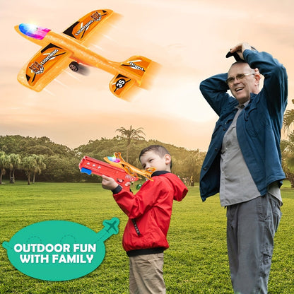 Airplane Launcher Toy Set with 3 Planes & Stickers for Kids Ages 3-12 with the Listed Color, Size or Set Options for Everyday Use