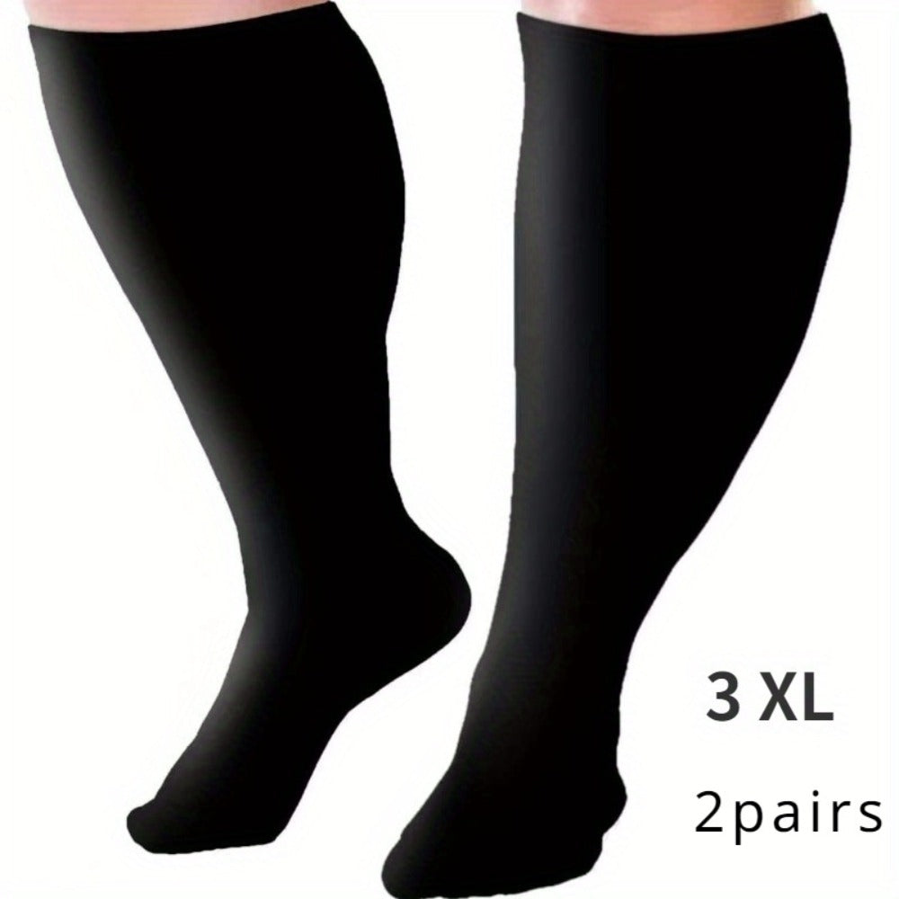 Plus Size Compression Socks 2 Pairs High Elasticity Sports Fitness Oversized Socks for Men for Entryways, Bedrooms and Living Spaces