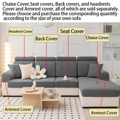 Sofa Cover Sectional Panel Options for Single to 4 Seats, Chaise, Armrest Pair or Backrest in Five Colors