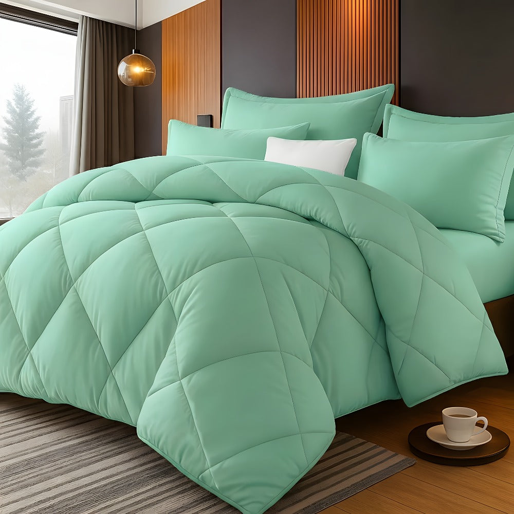 Comforter Set 2/3 Piece – Diamond Grid Quilted Down Alternative Comforter with Pillowcases, Soft Microfiber Breathable All Season Bedding