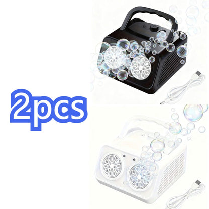 Dual-Wheel Bubble Machine with White Single-Unit or Black and Light White Two-Unit Bundle Labels
