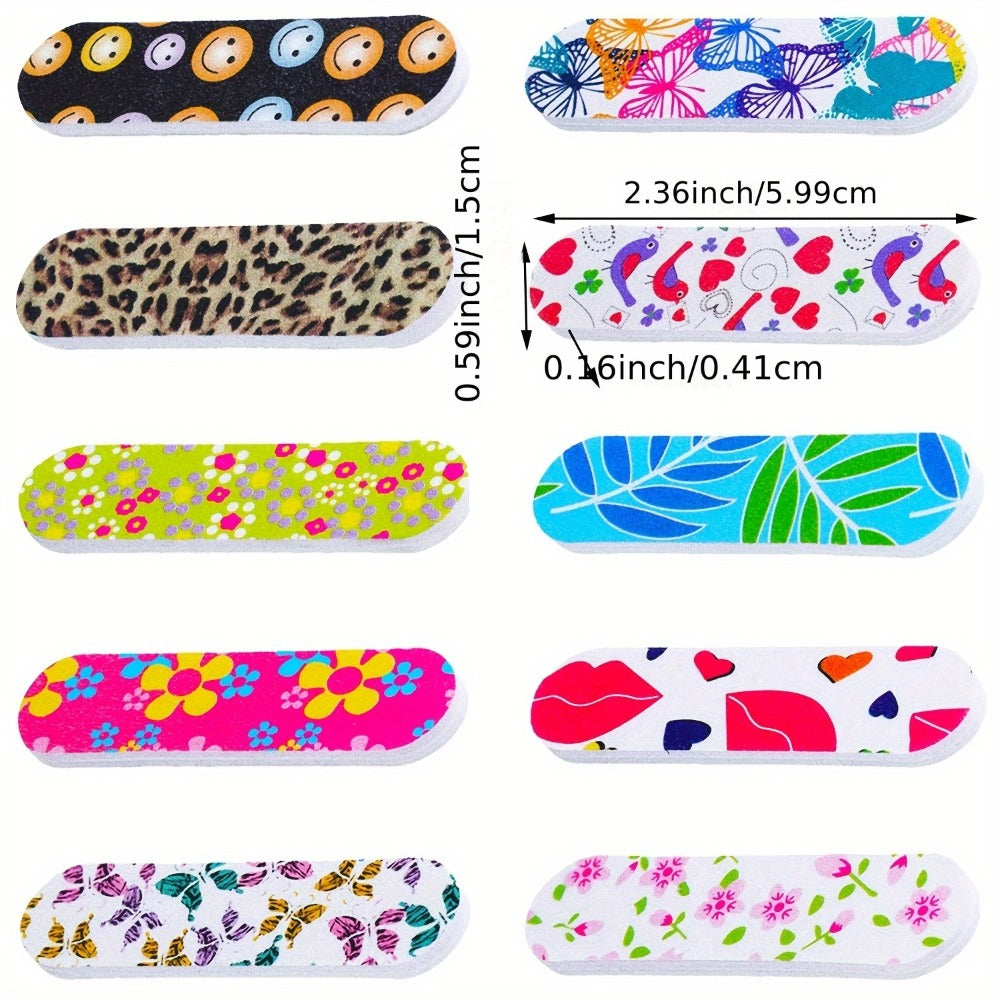 Nail Files Bulk 150 Pack Double Sided Emery Board Colorful Floral Oval Shape Disposable Nail File Set for Nail Shaping Smoothing Home