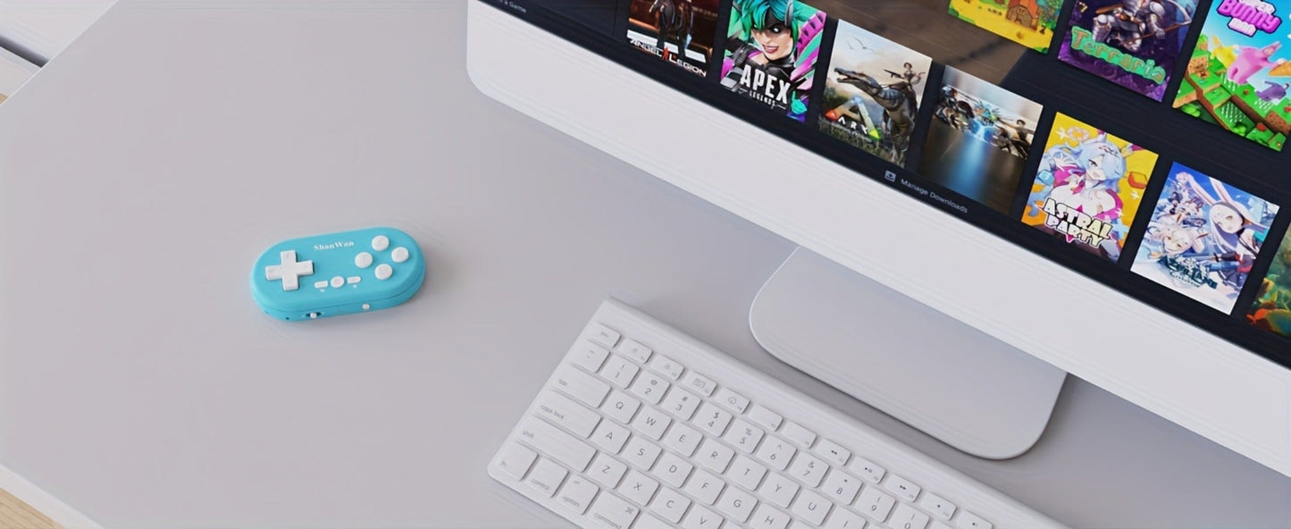 Mini Bluetooth Keychain Gaming Controller in Four Colors with 180mAh Battery and Pocket-Size Oval Body