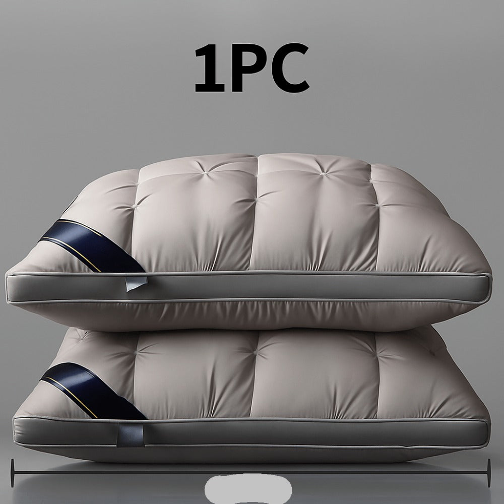 Tufted Bed Pillow in White or Grey with 1-, 2- and 4-Piece Checkout Options and Zipper Detail