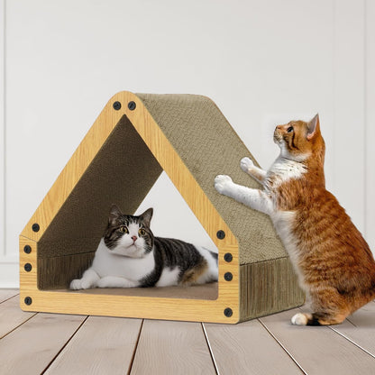 House Cat Scratcher Lounger Reversible Large Scratching Pad & Board for Indoor Cats – 5-Layer High-Density Cardboard 16x14x12 Inch Scratch