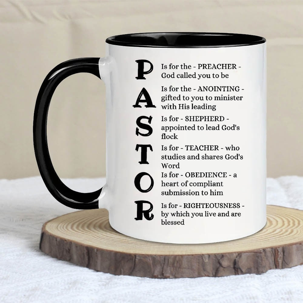 Pastor Appreciation Ceramic Mug 11oz – Insulated Coffee Cup for Hot & Cold Drinks, Dishwasher Safe, Funny Pastor Definition Gift for Him