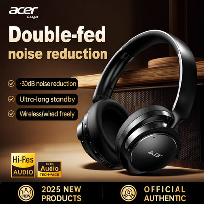 Acer OHR560 Over-Ear Headphones with Bluetooth 5.3, 40mm Drivers, ANC and ENC Labels, Foldable Earcups and AUX