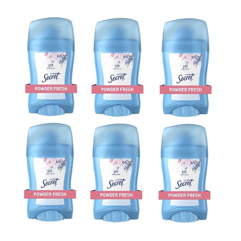 Secret Powder Fresh Antiperspirant Deodorant 1.7 oz, 6 Pack, 48H Odor & Sweat Protection, Invisible Solid