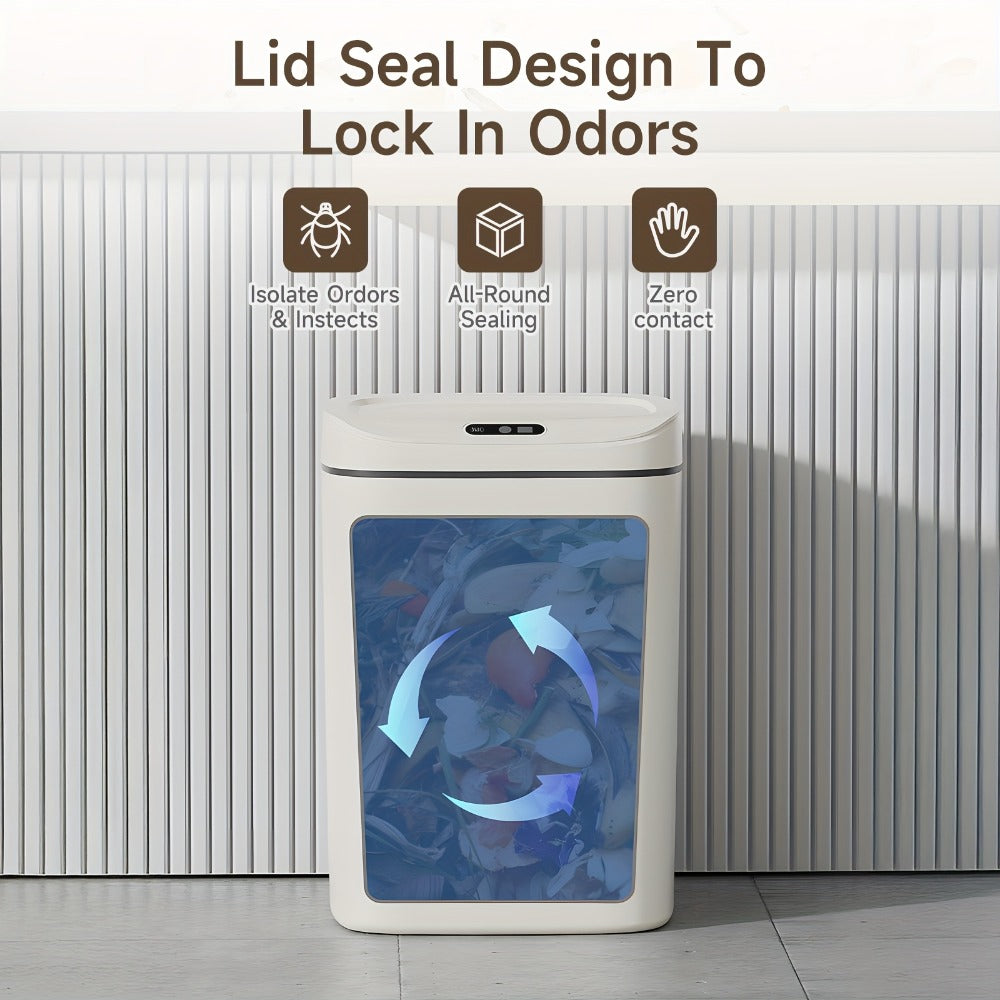 Motion Sensor Trash Can Touchless, Smart Hands-Free Trash Bin with Sealing Lid & Odor-Blocking Technology