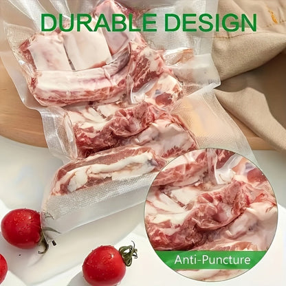 Micro Perforated Food Storage Bags 100 Pack - Breathable Ventilated Produce Bags for Fruits Vegetables Meat and Seafood
