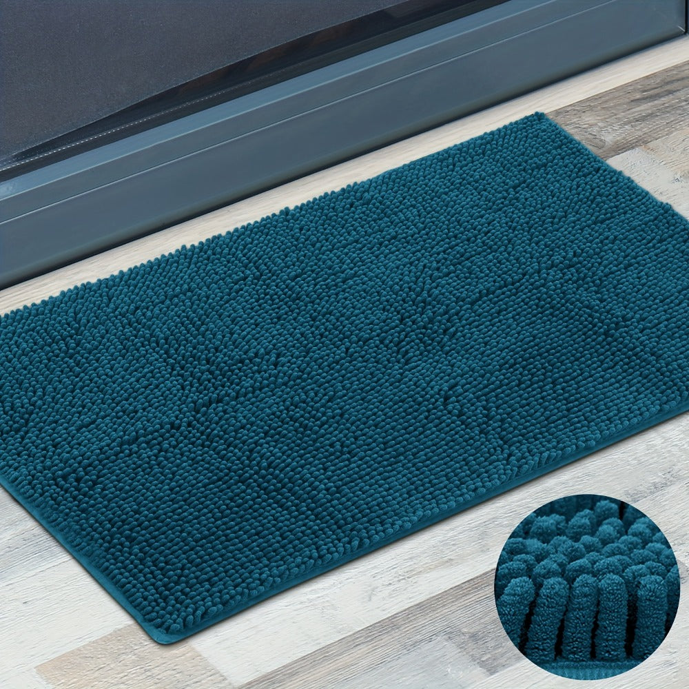 Chenille Doormat Absorbent Non-Slip Washable Indoor Outdoor Mat – Soft Shaggy Entryway Rug for Muddy Paws