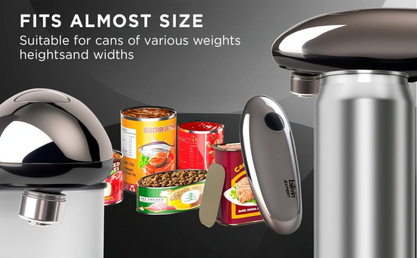 Kitchen Expert Battery Can Opener with One-Touch Control, Circular Rim Operation and Four Colors