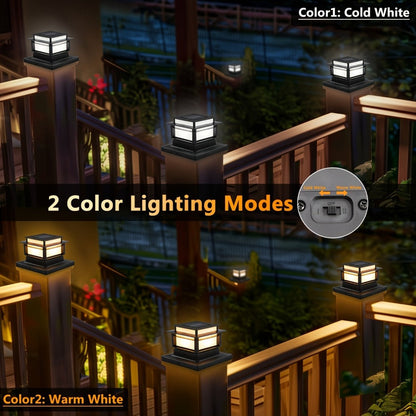 Solar Post Cap Lights for Fence Deck 6 Pack - Outdoor Bright LED for Garden Porch Patio Stair for an Everyday Personal Care Routine