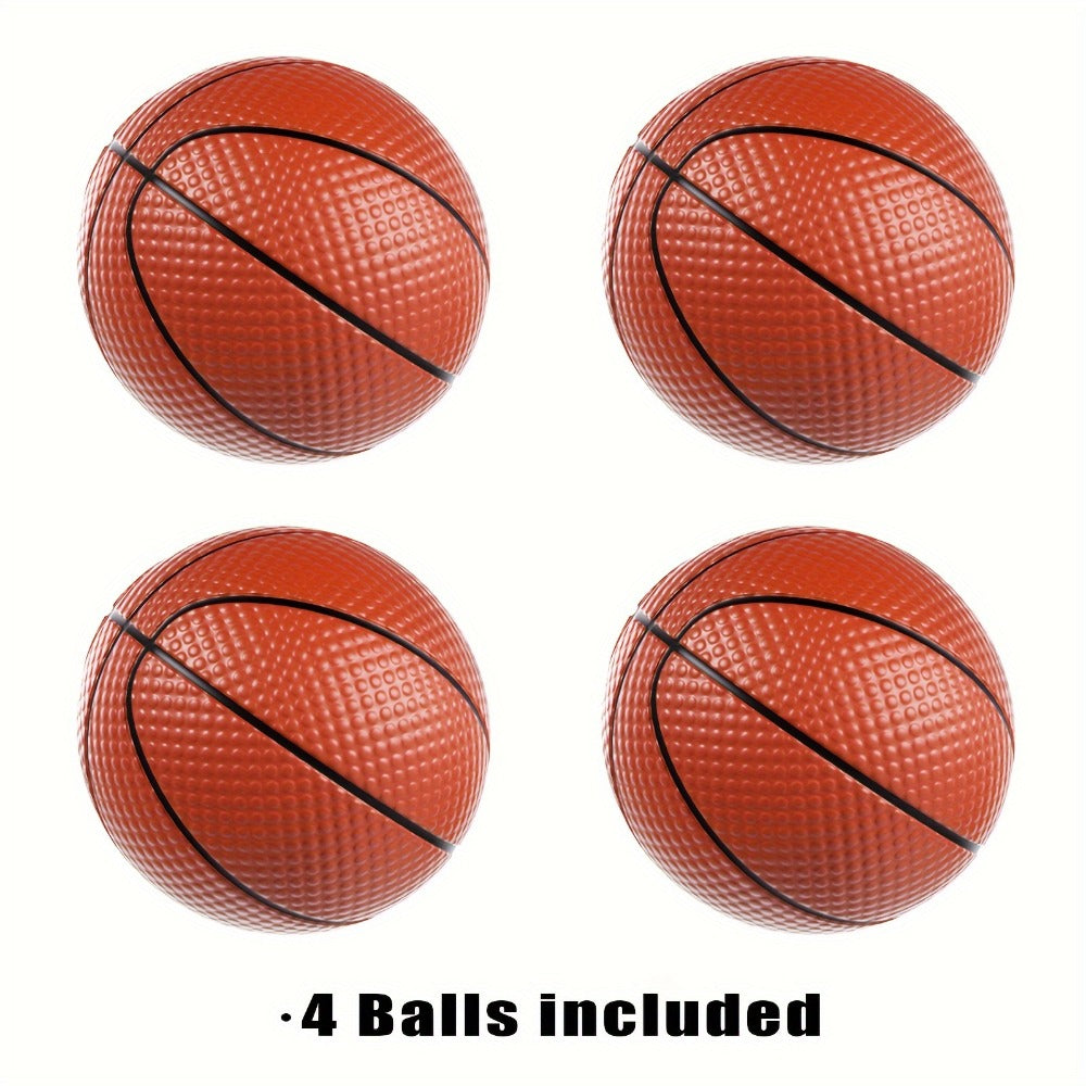 Over Door Basketball Hoop with LED Lights & Electronic Scoreboard, Mini Hoop Set with 4 Balls for Kids Teens Adults