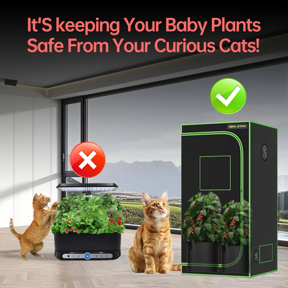 Grow Tent 1680D Thickened Mylar with Observation Window & Floor Tray, Pro-Grade Indoor Hydroponic Growing