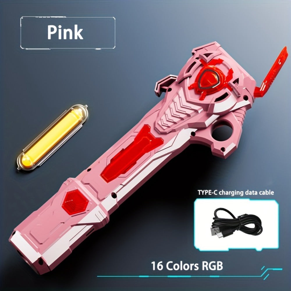 RGB Light-Up Saber Toy 16 Colors Rechargeable Light Sword with Gravity Sensor & Sound Effects