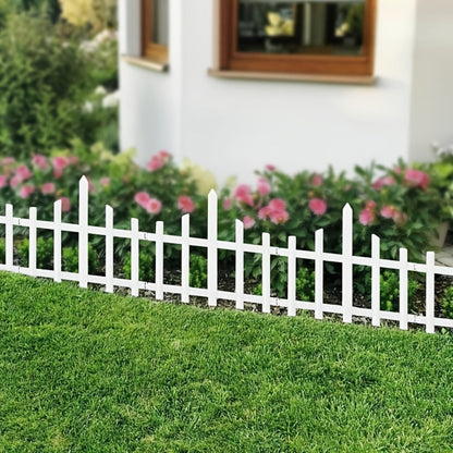 Solar Fence Lights Outdoor 8-Pack with Remote Control – LED White Picket Fence Border Lights Solar Powered