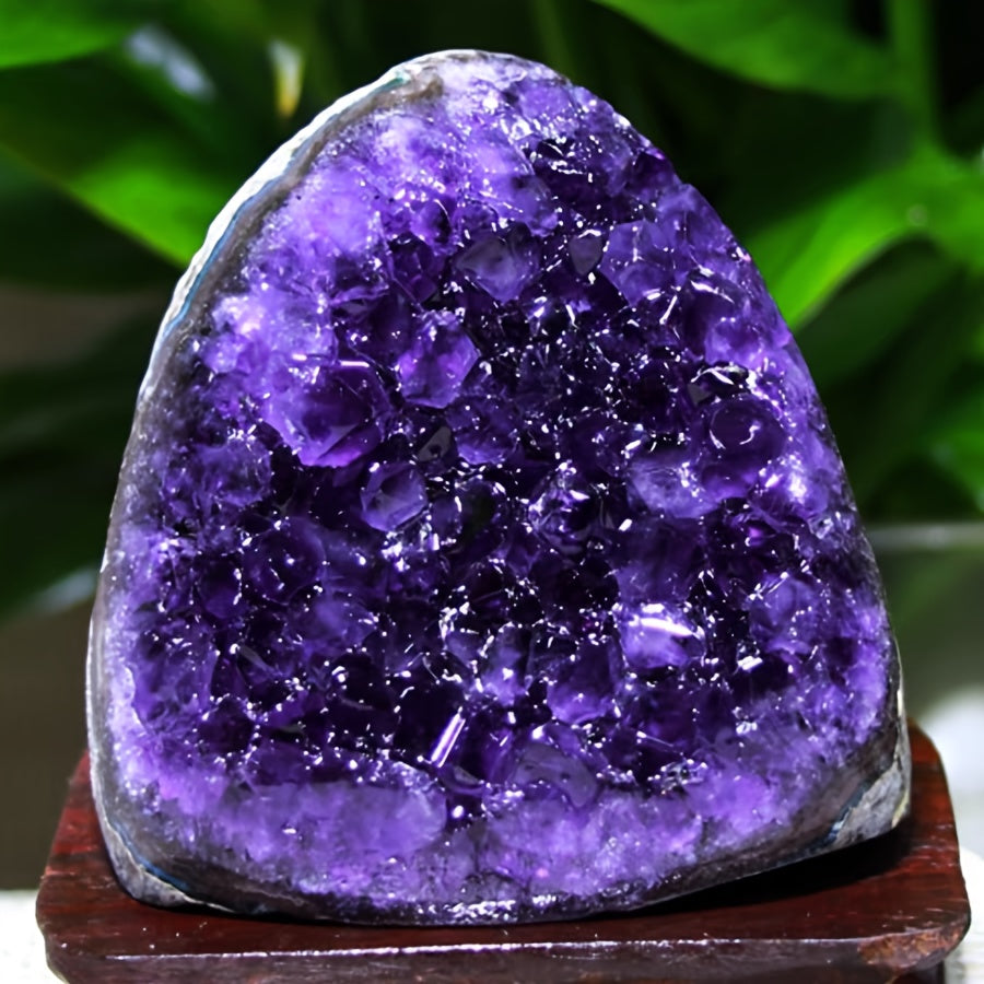 Purple Geode-Style Crystal Cluster Display with Polished Edge in 200–300 g, 400–500 g or Unspecified-Weight Checkout
