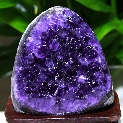 Purple Geode-Style Crystal Cluster Display with Polished Edge in 200–300 g, 400–500 g or Unspecified-Weight Checkout