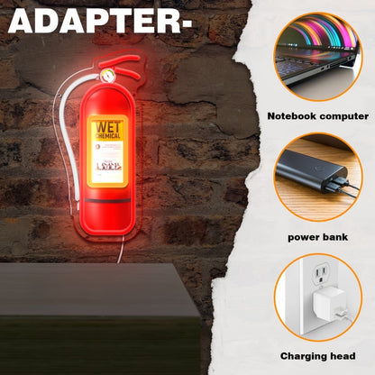 Retro Gas Pump or Fire Extinguisher LED Neon Sign with USB Power, Switch Control and Two Designs