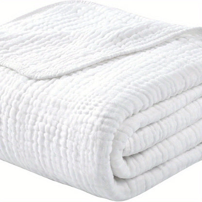 Morandi Cotton Muslin Blanket 6-Layer, Gauze Throw for Couch & Bed, Breathable All Season, 6 Colors