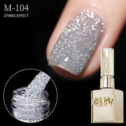 Gel Nail Polish 5-Color Broken-Stone Glitter Set in 0.51oz Bottles with Sparkling Finish and UV/LED Soak-Off Cure