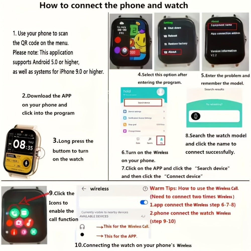 Smartwatch Gift with Metal Strap, Wireless Calling, Music Player and App Alerts in Four Colors