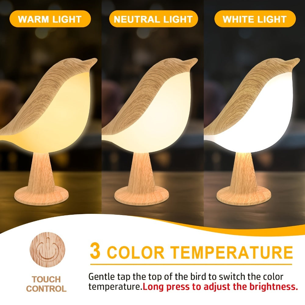 Magpie Bird Desk Lamp 2 Pack 16 Color Dimmable Cordless Night Light USB Charging Touch for Entryways, Bedrooms and Living Spaces
