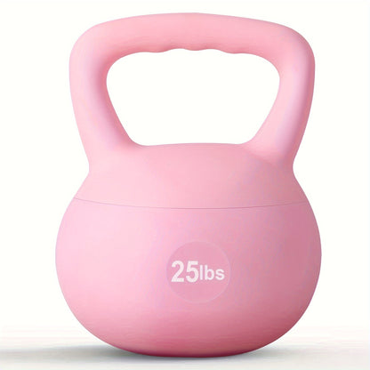 Soft PVC Kettlebell Iron Sand Filled – Wide Non-Slip Handle, 10 to 25 lbs, Safe for Home Use – Strength Training Weights for Women &