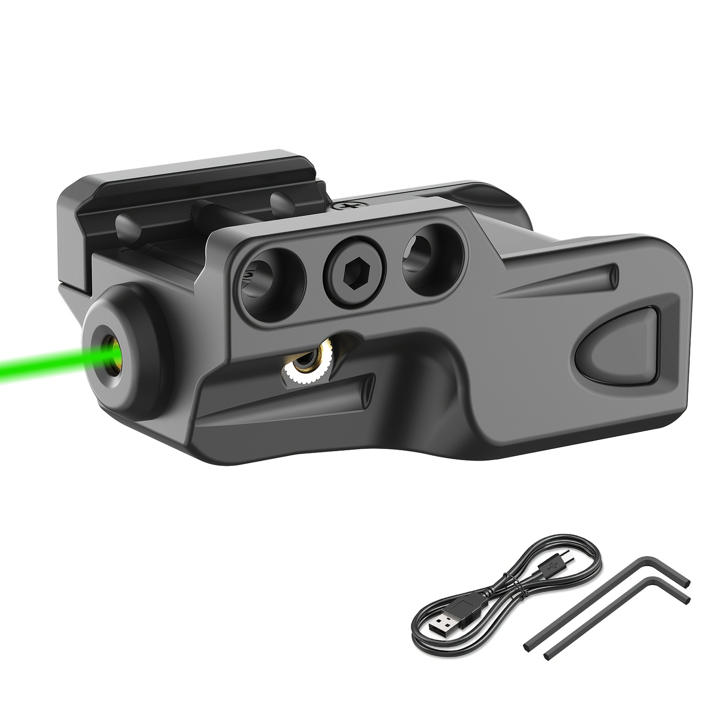 Picatinny Rail Laser Sight USB Rechargeable Low Profile 1-5mW for Handgun Pistol Red Green Blue Purple IR Multiple Colors Polyamide