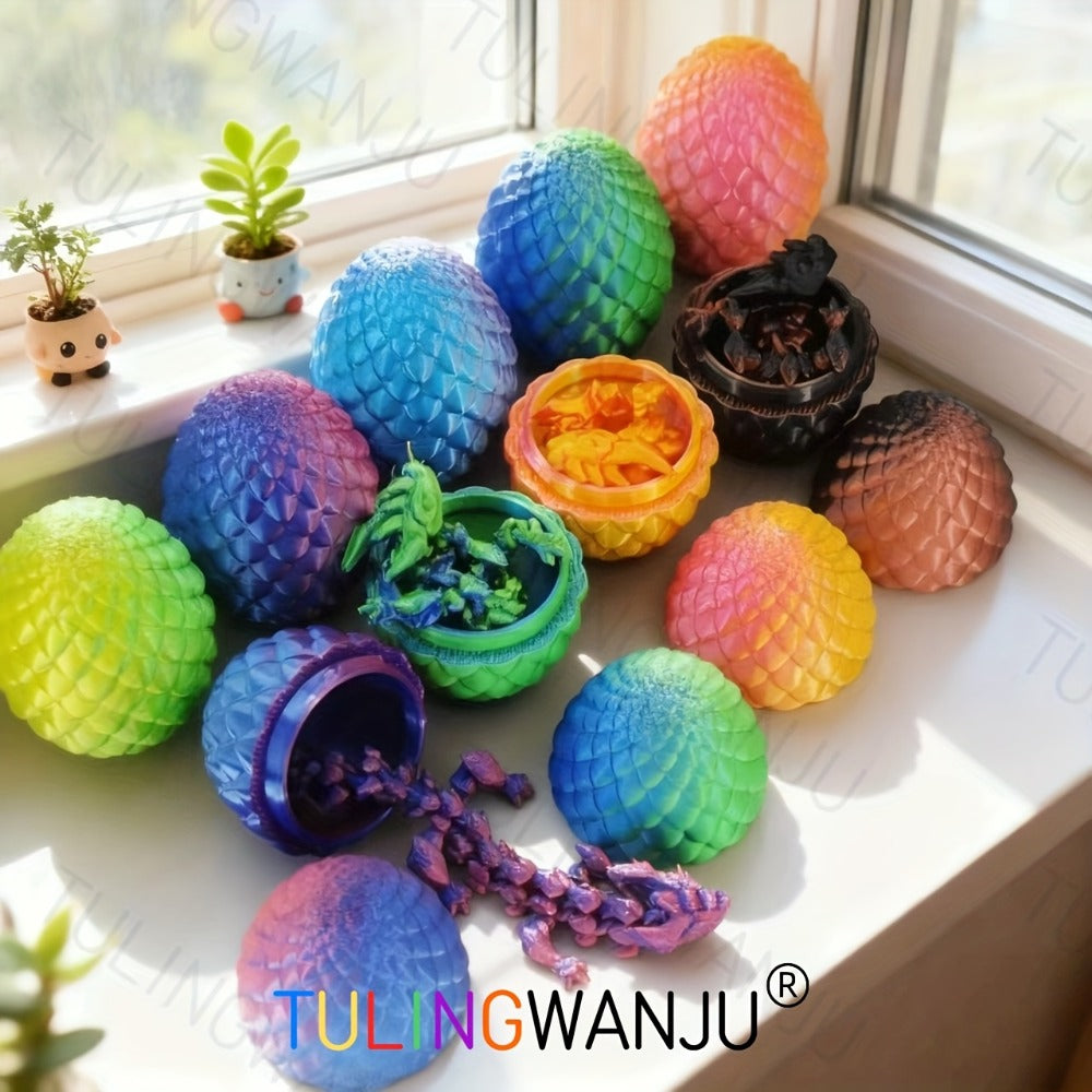 Dragon Egg Decorative Sculpture Set 40-Piece, 20 Mini Dragons & 20 Dragon Eggs Figurines, 4.92" Dragons & 2.2" Eggs