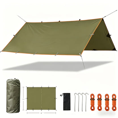 Camping Tarp Canopy with UV Protection – Portable Foldable Waterproof Shelter Tent for Backpacking, Hiking, Garden