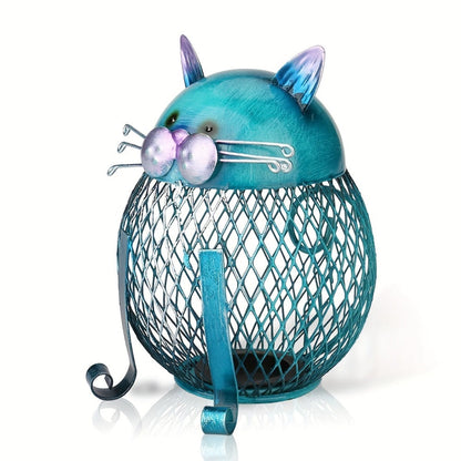 Ceramic Cat Piggy Bank with Removable Bottom Lid – Cute Kitten Coin Bank Figurine for Kids & Adults, Cat Lover Gift