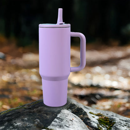 Insulated Tumbler, 40oz Stainless Steel Travel Cup with Lid, Foldable Straw and Six Color Options