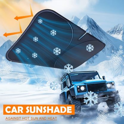 Windshield Sun Shade with Hook & Loop Closure – Foldable Front Window UV Ray Blocker, Dashboard Heat Protector