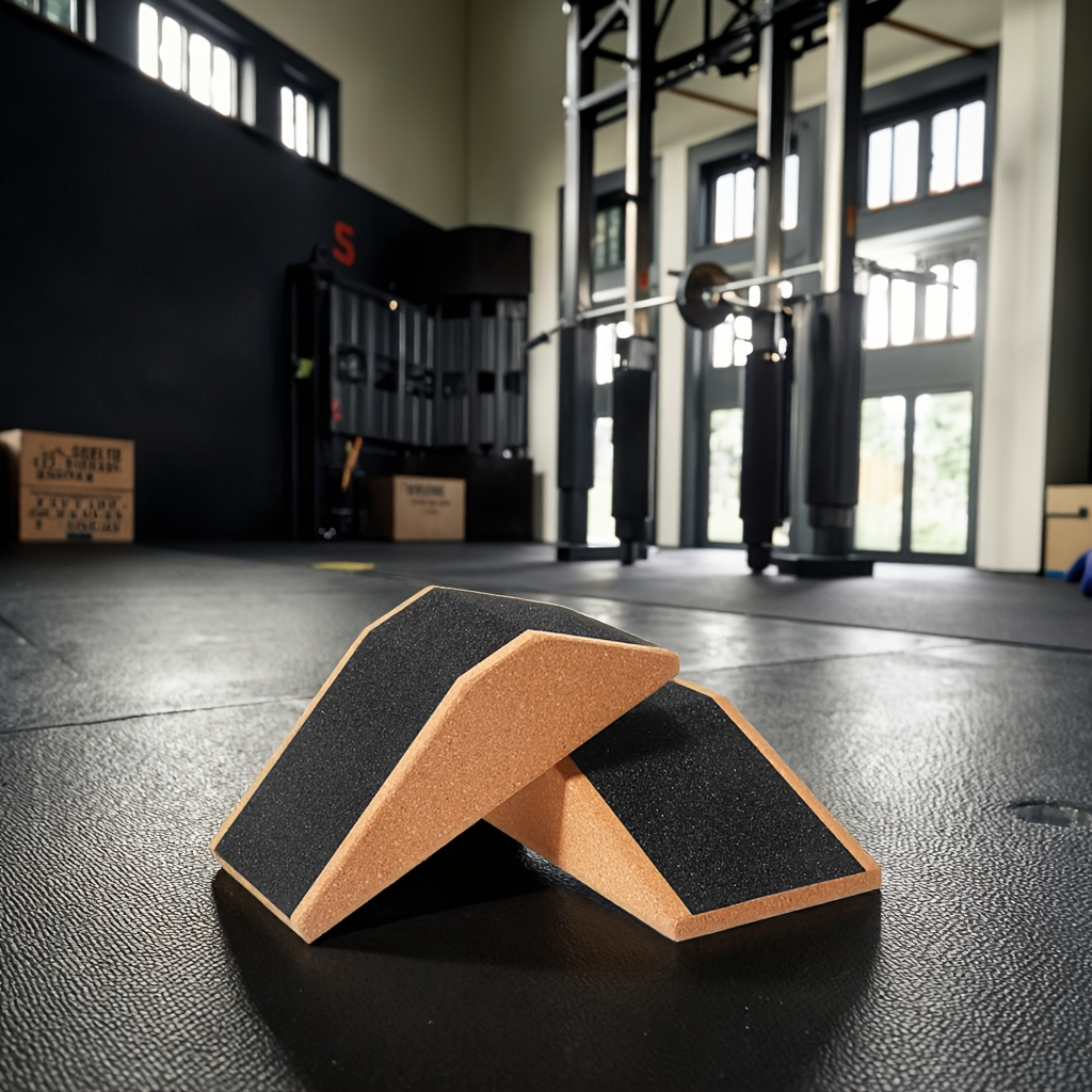 Cork Squat Wedge Blocks 2-Pack – Anti-Slip Pads, 1400 lbs Capacity, Calf Raiser & Yoga Ramp for Weightlifting