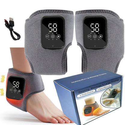 Heated Ankle Wrap Massager with Five Heat Levels, Three Vibration Modes and One- or Two-Piece Options
