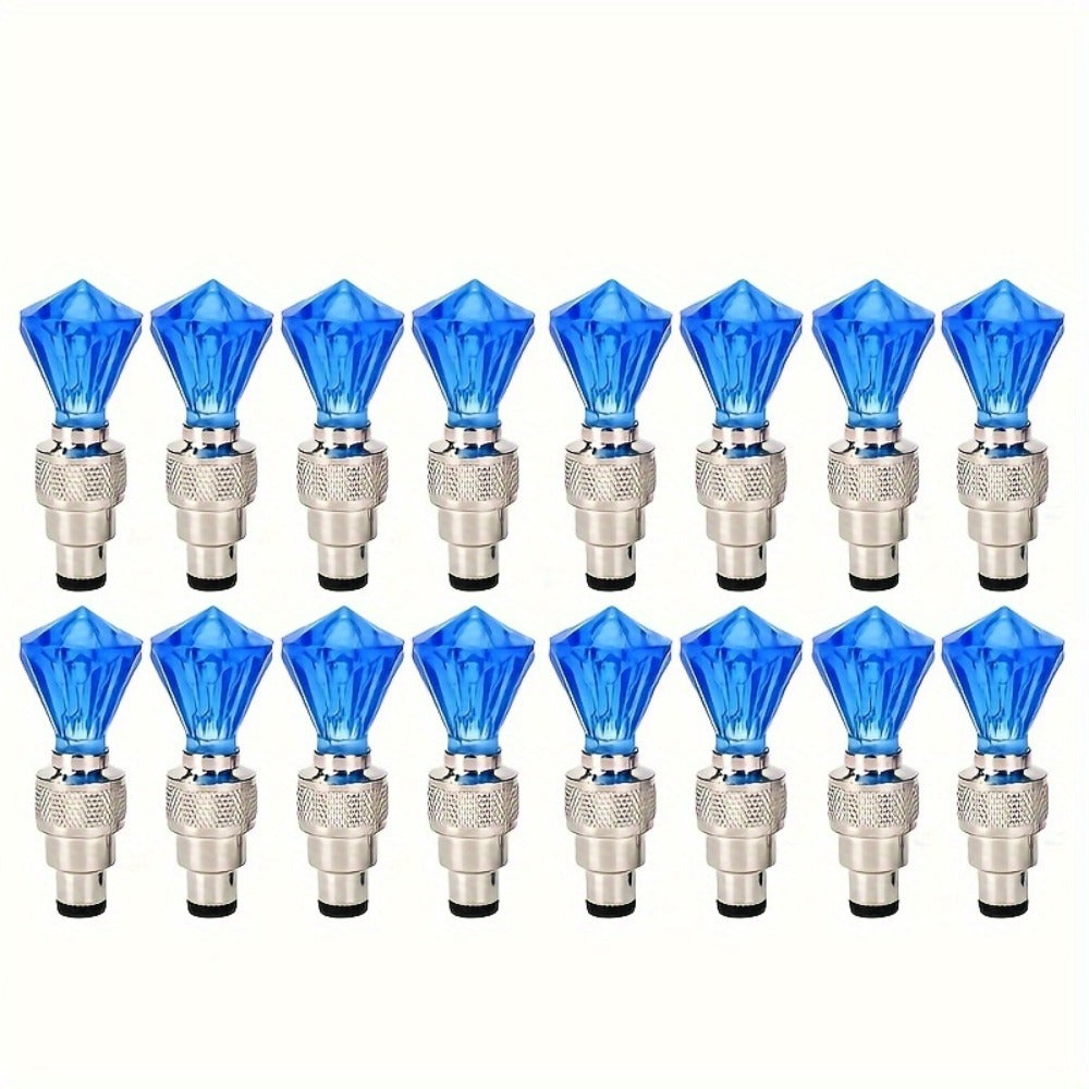 LED Tire Valve Stem Light Sets in 4-, 8- or 16-Piece Blue, Green, Red, Mixed and Skull-Top Configurations