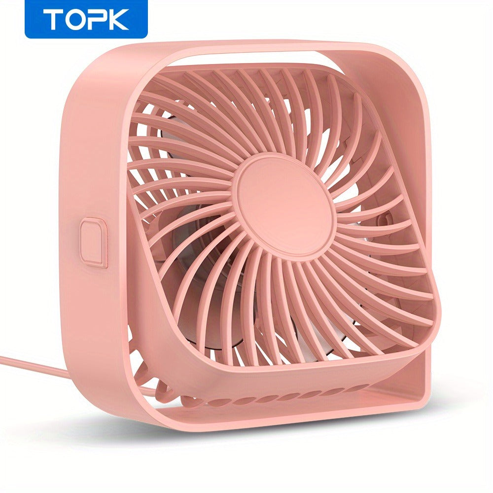 USB Desk Fan Portable, Small Personal Fan 3 Speed Settings 360° Rotation Silent Operation, for Home, Office and Desktop Air Circulation
