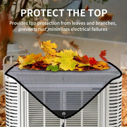 Outdoor Air Conditioner Cover 26"x26", Universal PVC Mesh AC Unit Protector, Prevents Leaves Debris Snow, Weatherproof Outdoor AC Cover